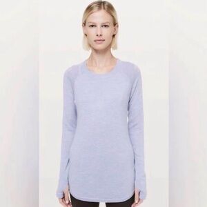 Lululemon Sit in Lotus Sweater Merino Wool Heathered Lilac Purple